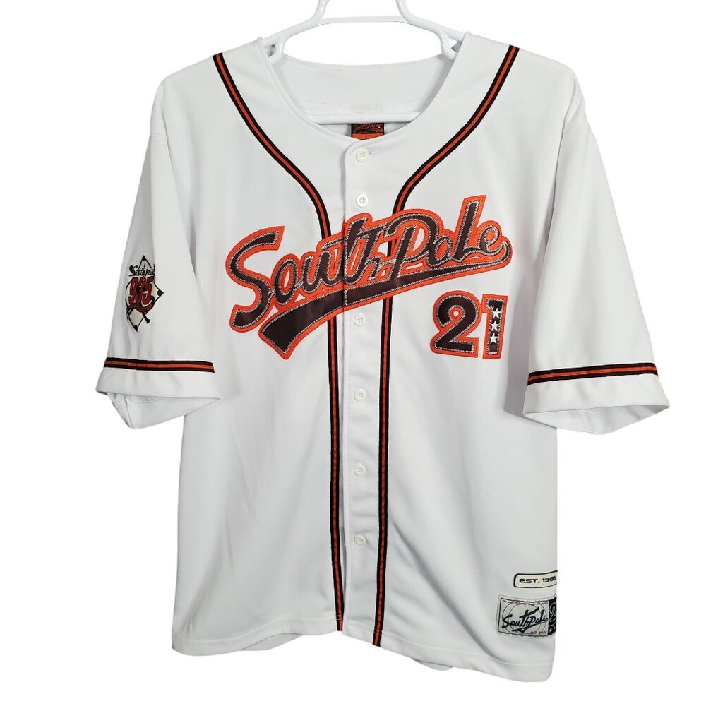 Southpole Baseball Jersey Size L Top Uniform Button Streetwear HipHop Urban Y2K - Picture 2 of 10